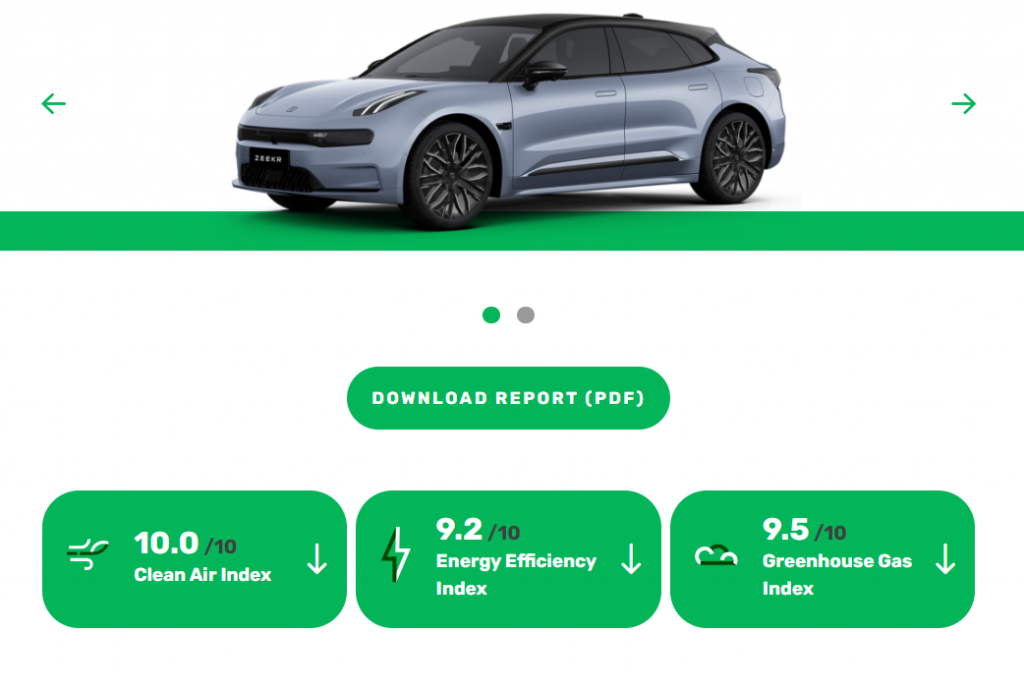 شبكة السيارات الصينية – زيكر 001 و زيكر X يحصلان على تصنيفات Euro NCAP و Green NCAP من فئة 5 نجوم