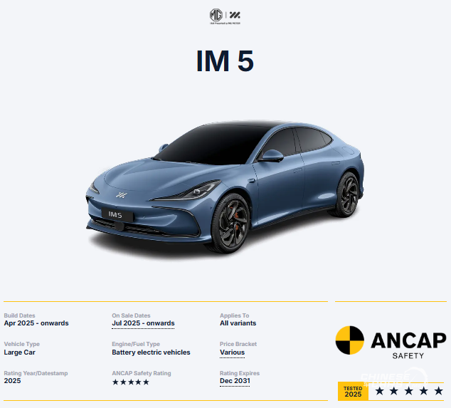 IM 5 تحصد تقييم 5 نجوم في اختبارات ANCAP لعام 2025 1 IM 5 تحصد تقييم 5 نجوم في اختبارات ANCAP لعام 2025