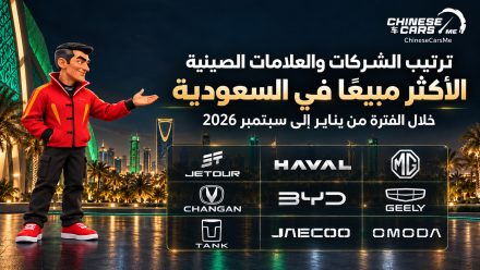 ترتيب الشركات والعلامات الصينية الأكثر مبيعًا في السعودية خلال الفترة من يناير إلى سبتمبر 2026